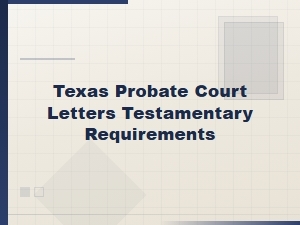 Texas Letters Testamentary Application Requirements